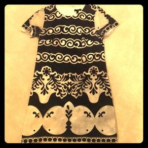 Jcrew Navy White Shift Dress